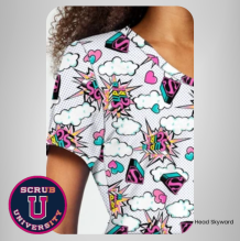 Cherokee Women's Head Skyward Print Scrub Top 7