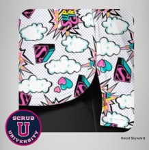 Cherokee Women's Head Skyward Print Scrub Top 8