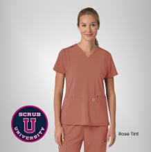 Carhartt Women's Force Cross-Flex Flex Panel V-Neck Scrub Top 3