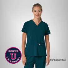 Carhartt Women's Force Cross-Flex Flex Panel V-Neck Scrub Top 11