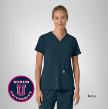 Carhartt Women's Force Cross-Flex Flex Panel V-Neck Scrub Top 10