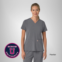 Carhartt Women's Force Cross-Flex Flex Panel V-Neck Scrub Top 9
