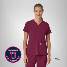 Carhartt Women's Force Cross-Flex Flex Panel V-Neck Scrub Top 8