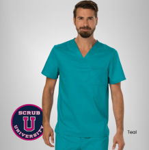 Cherokee Revolution Men's V-Neck Solid Scrub Top 7