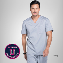 Cherokee Revolution Men's V-Neck Solid Scrub Top 13