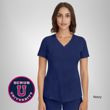 Healing Hands Women's Monica V-Neck Solid Scrub Top 10