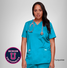 Cherokee Revolution Women's V-Neck Solid Scrub Top 9