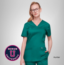 Cherokee Revolution Women's V-Neck Solid Scrub Top 5