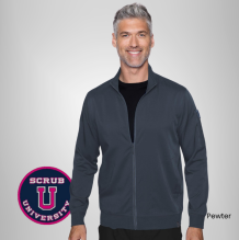 Rothwear By Med Couture Men's Zip Up Solid Scrub Jacket 4