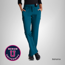 Kim 3-Pocket Mid-Rise Straight Leg Scrub Pant 8