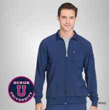 Infinity Men's Zip Front Solid Scrub Jacket 5