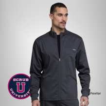 Cherokee Revolution Men's Zip Front Solid Scrub Jacket 4