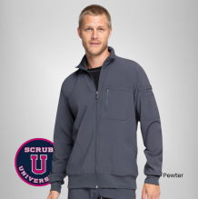 Infinity Men's Zip Front Solid Scrub Jacket 6