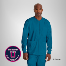 Grey's Anatomy By Barco React 5-Pocket Crewneck Warmup Scrub Jacket 10