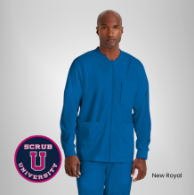 Grey's Anatomy By Barco React 5-Pocket Crewneck Warmup Scrub Jacket 13