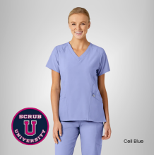 Wink Women's Stylized V-Neck Scrub Top 18