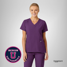 Wink Women's Stylized V-Neck Scrub Top 17