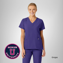 Wink Women's Stylized V-Neck Scrub Top 15