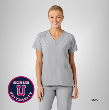 Wink Women's Stylized V-Neck Scrub Top 14