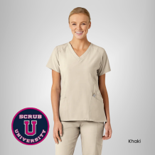 Wink Women's Stylized V-Neck Scrub Top 11