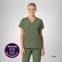 Wink Women's Stylized V-Neck Scrub Top 9