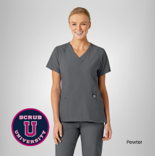 Wink Women's Stylized V-Neck Scrub Top 8