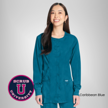Cherokee Revolution Women's Snap Front Solid Scrub Jacket 18