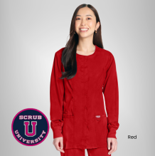Cherokee Revolution Women's Snap Front Solid Scrub Jacket 8