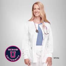 Cherokee Revolution Women's Snap Front Solid Scrub Jacket 5