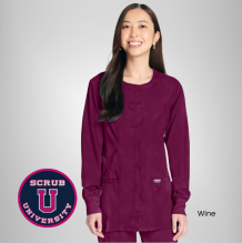 Cherokee Revolution Women's Snap Front Solid Scrub Jacket 4