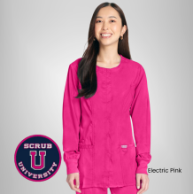 Cherokee Revolution Women's Snap Front Solid Scrub Jacket 16
