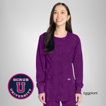 Cherokee Revolution Women's Snap Front Solid Scrub Jacket 15