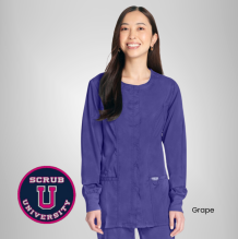 Cherokee Revolution Women's Snap Front Solid Scrub Jacket 13