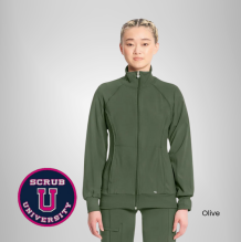 Infinity Women's Zip Front Warm-Up Solid Scrub Jacket 7