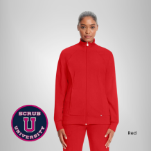 Infinity Women's Zip Front Warm-Up Solid Scrub Jacket 6