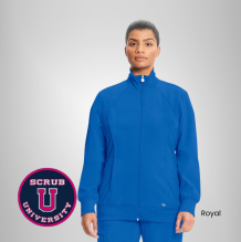 Infinity Women's Zip Front Warm-Up Solid Scrub Jacket 5