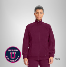 Infinity Women's Zip Front Warm-Up Solid Scrub Jacket 3
