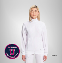 Infinity Women's Zip Front Warm-Up Solid Scrub Jacket 2