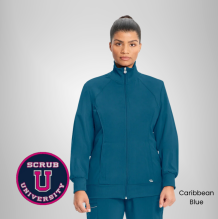 Infinity Women's Zip Front Warm-Up Solid Scrub Jacket 16
