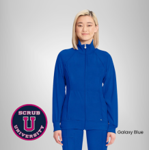 Infinity Women's Zip Front Warm-Up Solid Scrub Jacket 12
