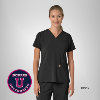 Carhartt Women's Force Cross-Flex Flex Panel V-Neck Scrub Top
