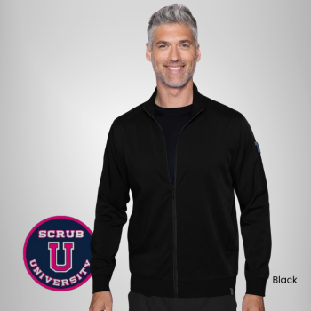 Rothwear By Med Couture Men's Zip Up Solid Scrub Jacket