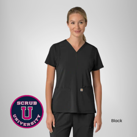 Carhartt Women's Force Cross-Flex Flex Panel V-Neck Scrub Top 1