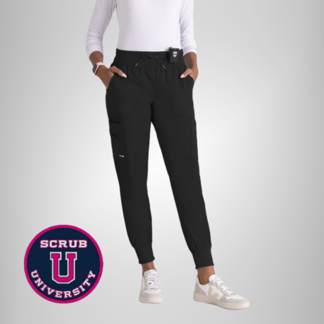 Carly 7-Pocket Mid Rise Jogger Scrub Pant 1