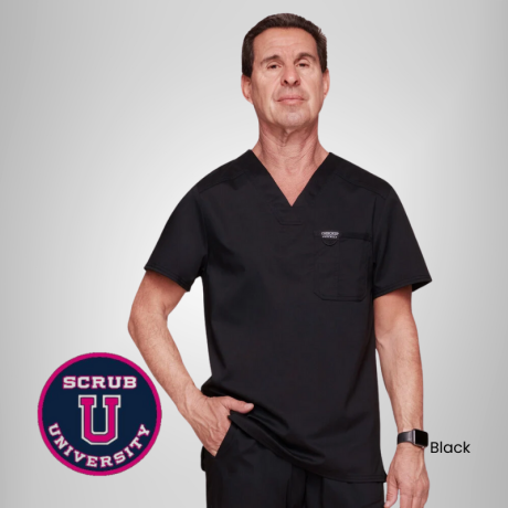 Cherokee Revolution Men's V-Neck Solid Scrub Top 1