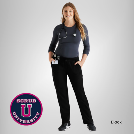 Kim 3-Pocket Mid-Rise Straight Leg Scrub Pant 1