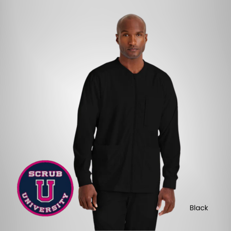 Grey's Anatomy By Barco React 5-Pocket Crewneck Warmup Scrub Jacket 1